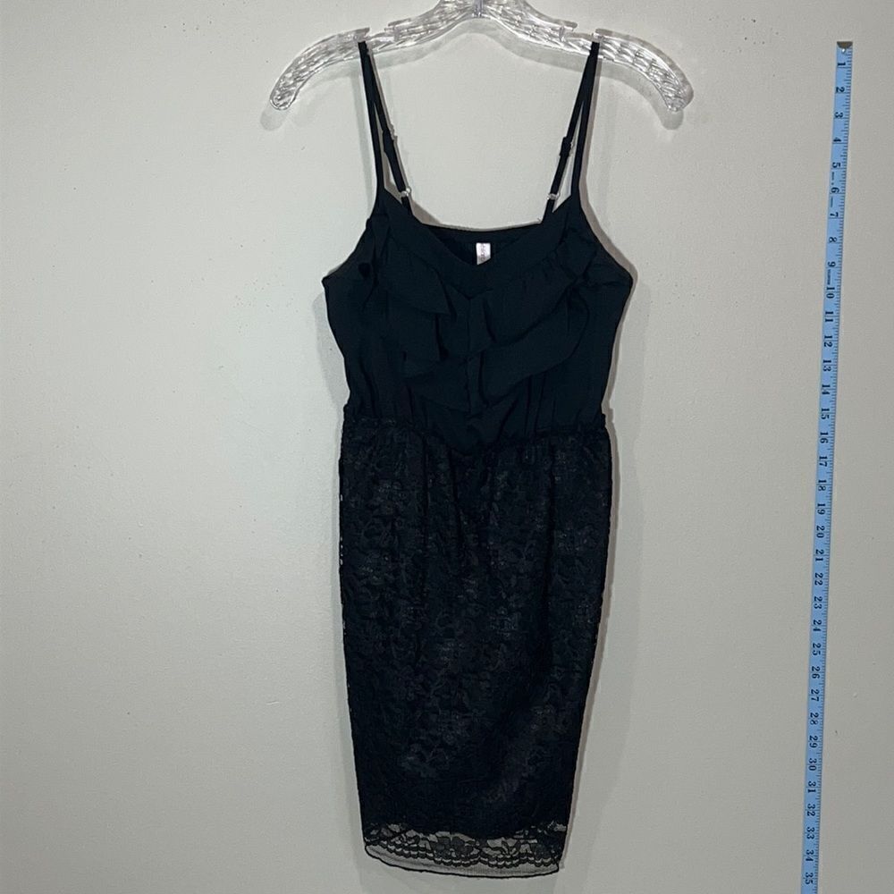 Sexy Black Lace Mini Dress By Xhileration. Size XS.